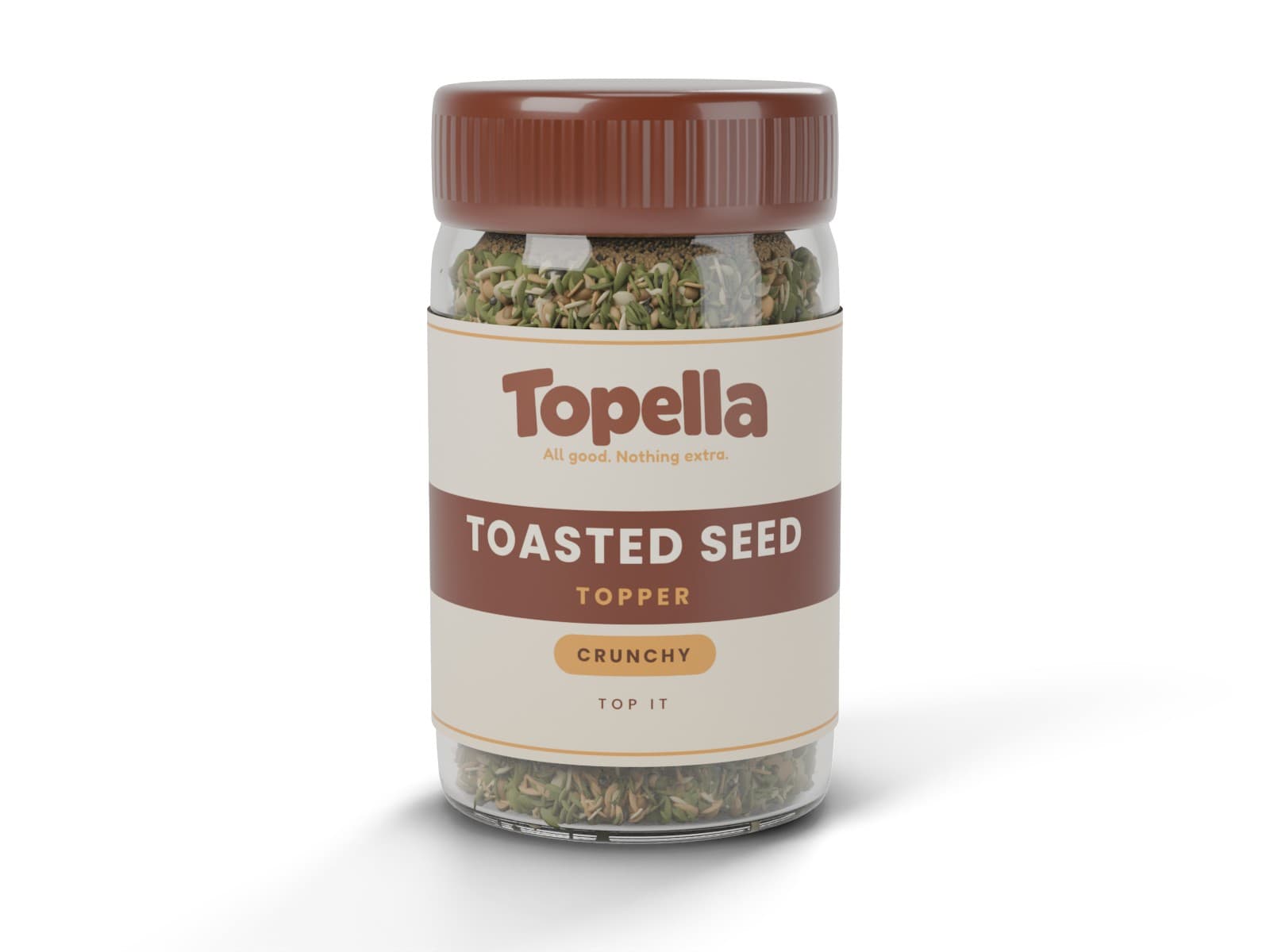 3D render of a jar of Topella Toasted Seed Topper